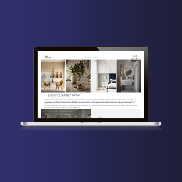 Strona internetowa dla klienta z branży projektowania wnętrz